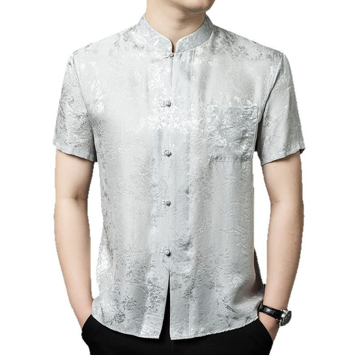 Herren Kurzarmhemd im eleganten Seidenlook Aliams