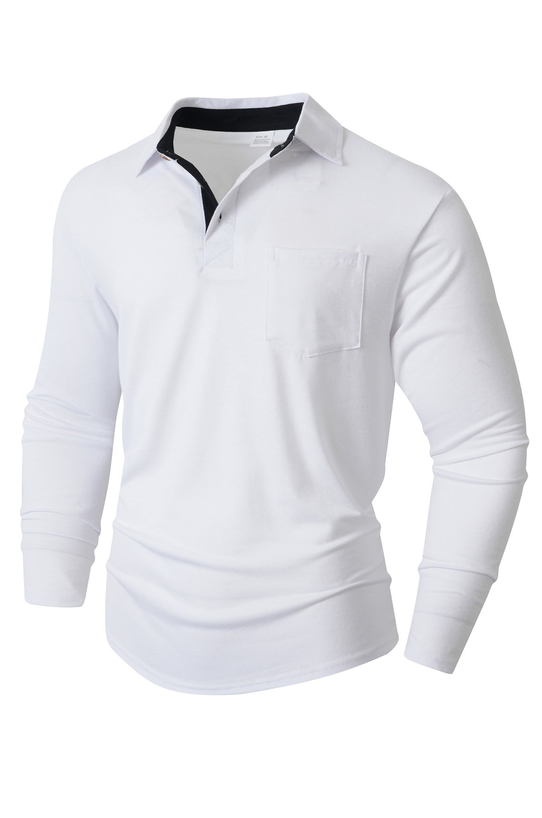 Herren elegantes Langarm Poloshirt mit modernem Kragen und leichtem Stretch Aliams