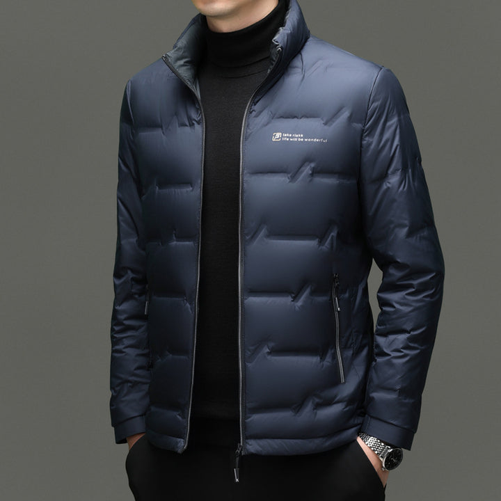 Herren Daunenjacke mit hohem Kragen und leichtem Futter Aliams