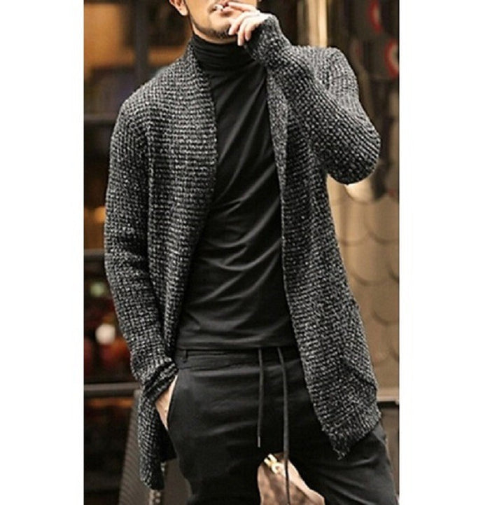 Herren Großer Strickcardigan mit offenem Frontdesign und strukturierter Oberfläche Aliams