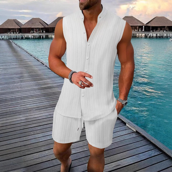 Männer Freizeit Ärmelloses Sommer Lounge Set Aliams