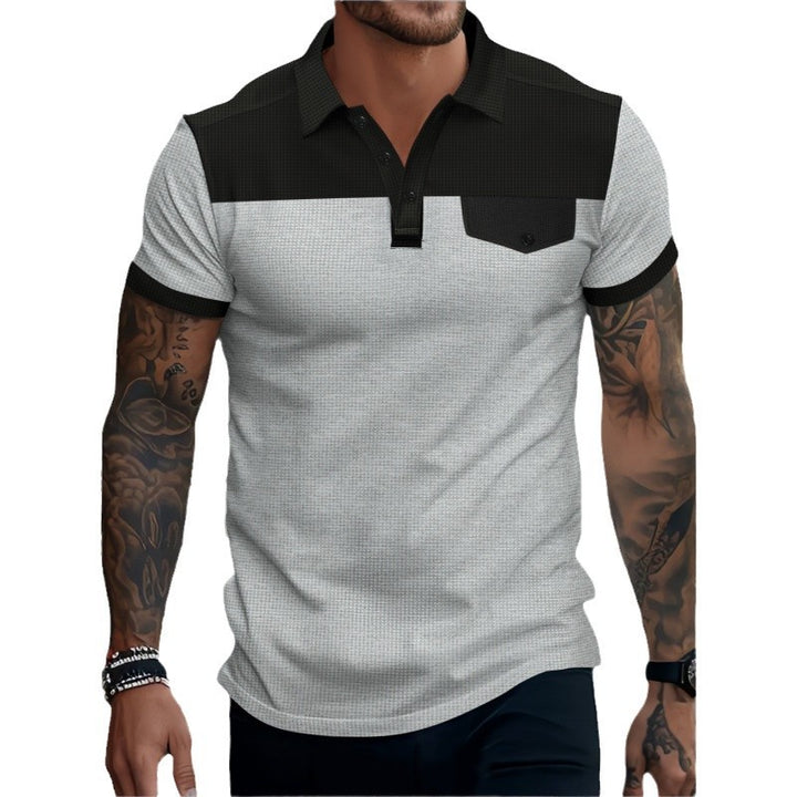Herren Sportliches Polohemd mit modischem Kragen und kontrastierenden Elementen Aliams