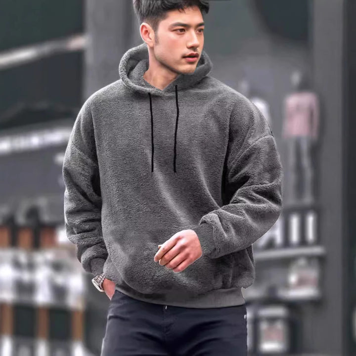 Herren Kapuzenpullover aus weichem Fleece mit Kängurutasche Aliams