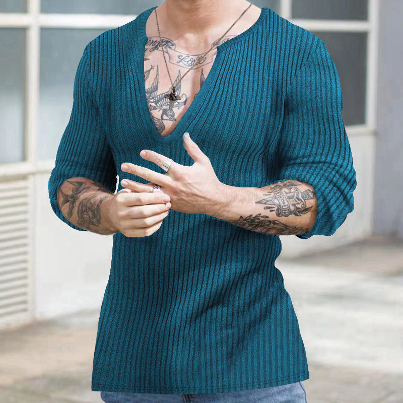 Herren V-Ausschnitt Strickpullover Aliams