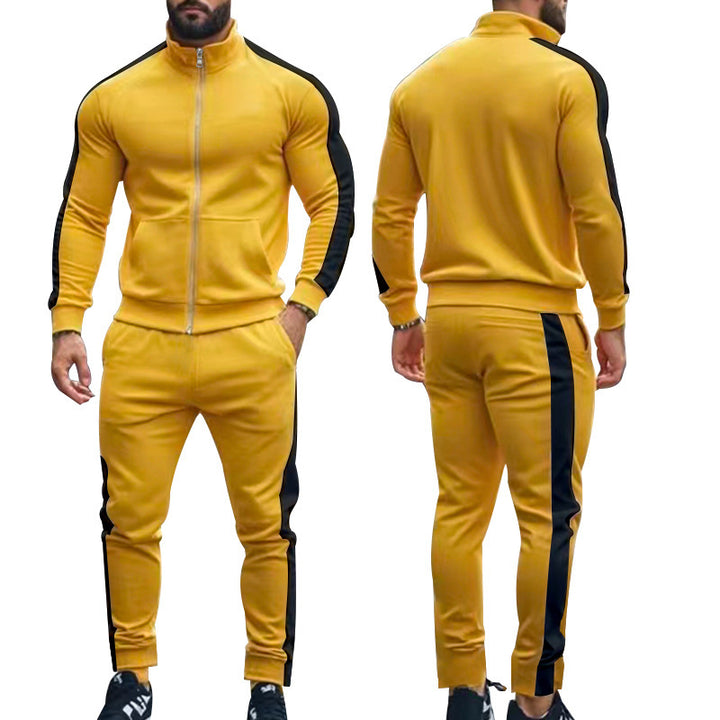 Herren Sportlicher Trainingsanzug mit modernem Stehkragen und praktischen Taschen Aliams