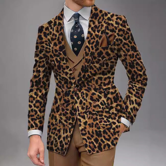 Herren Doppelt gefütterter Businessblazer mit edlem Punktemuster Aliams