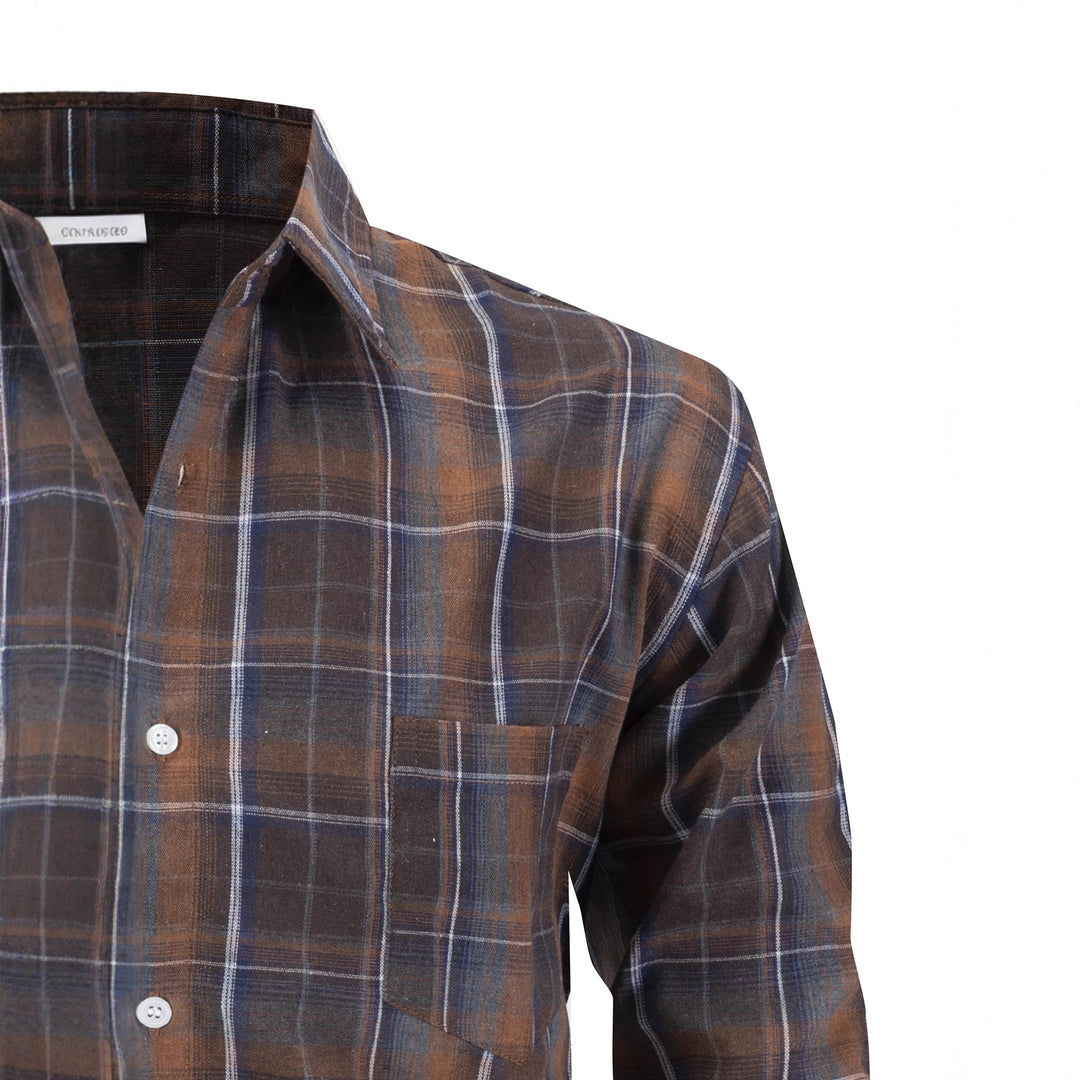 Herren kariertes Langarmhemd mit modernem Schnitt Aliams