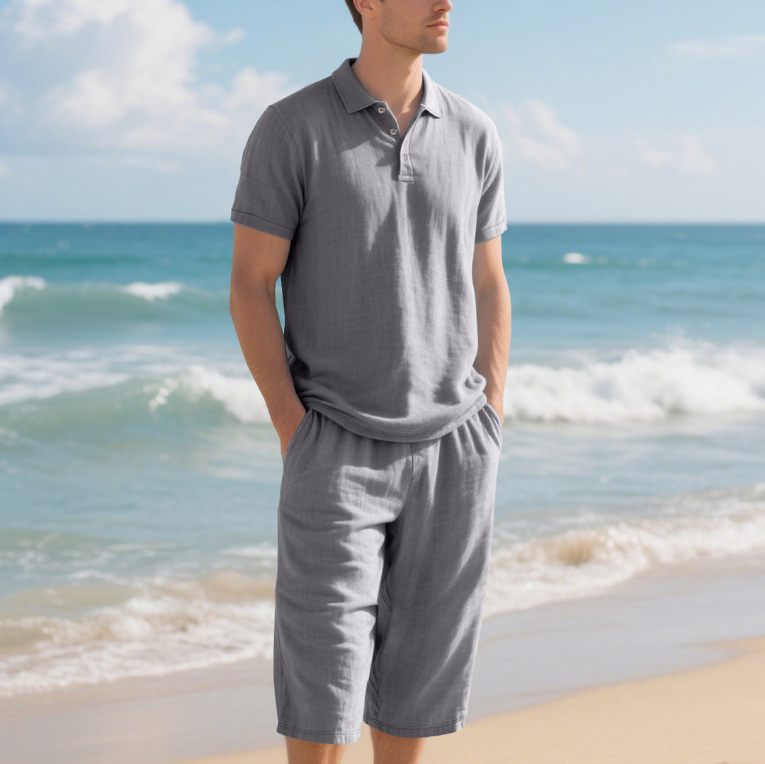 Herren Poloshirt und Shorts Set Aliams