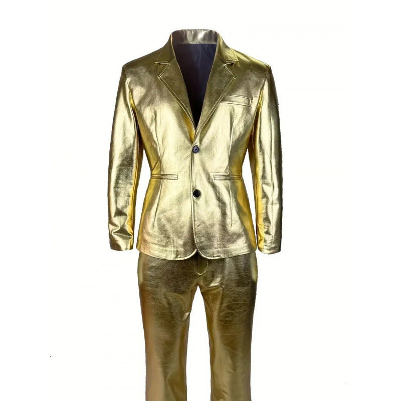 Herren Glamouröser Satin-Anzug Aliams