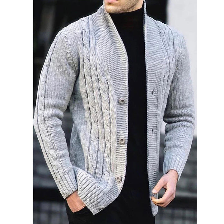 Herren Strickjacke mit modernen Zopfdesign Aliams