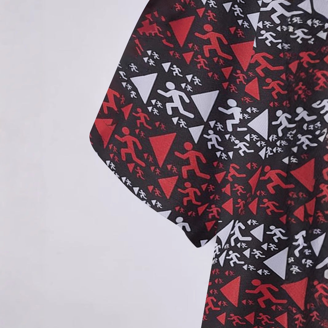 Herren Kurzarm Polo mit dynamischem Grafikdesign Aliams