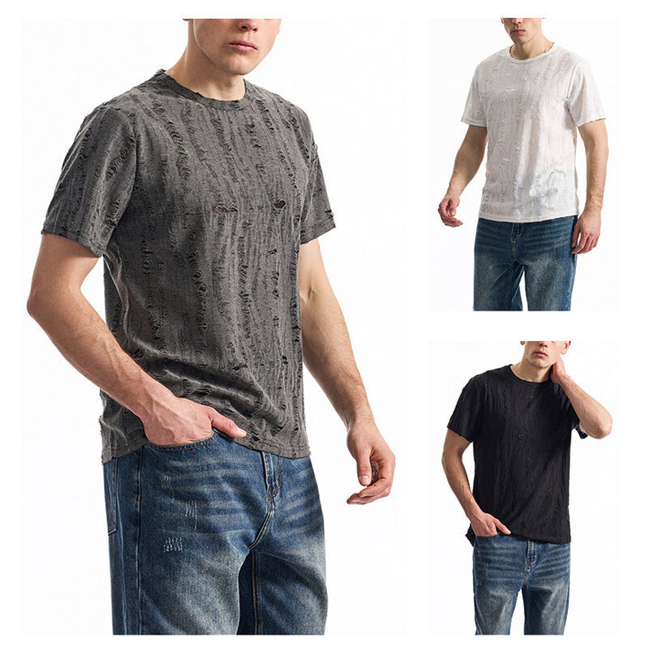 Herren T-Shirt mit einzigartigem Design und strukturierten Stoff Aliams
