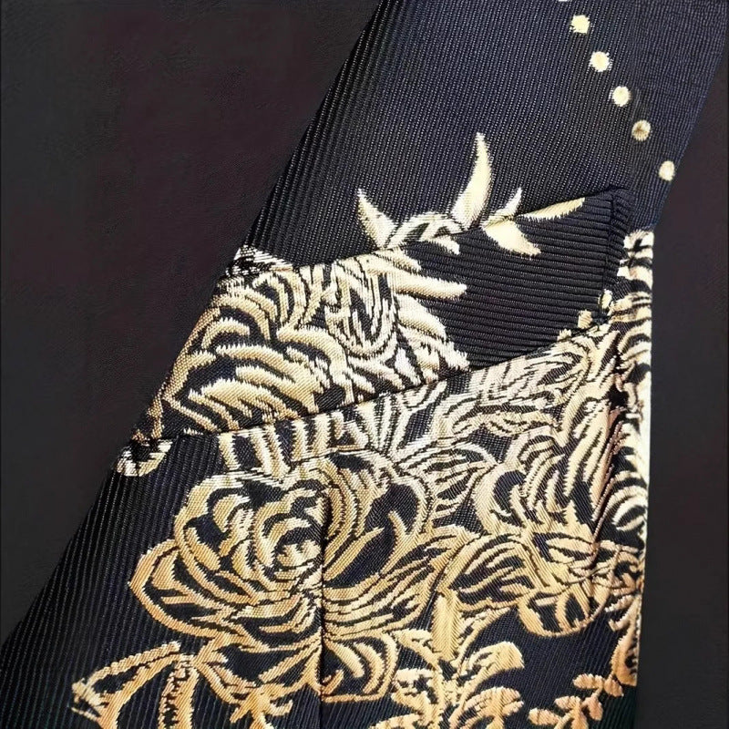 Herren Extravaganter Smoking-Blazer mit floralem Jacquard-Muster Aliams