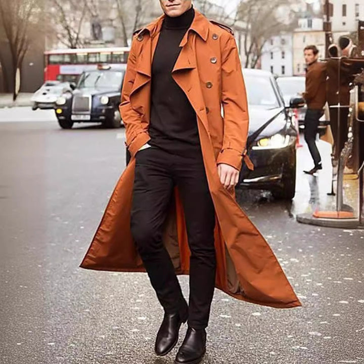 Herren Eleganter, langer Trenchcoat Aliams