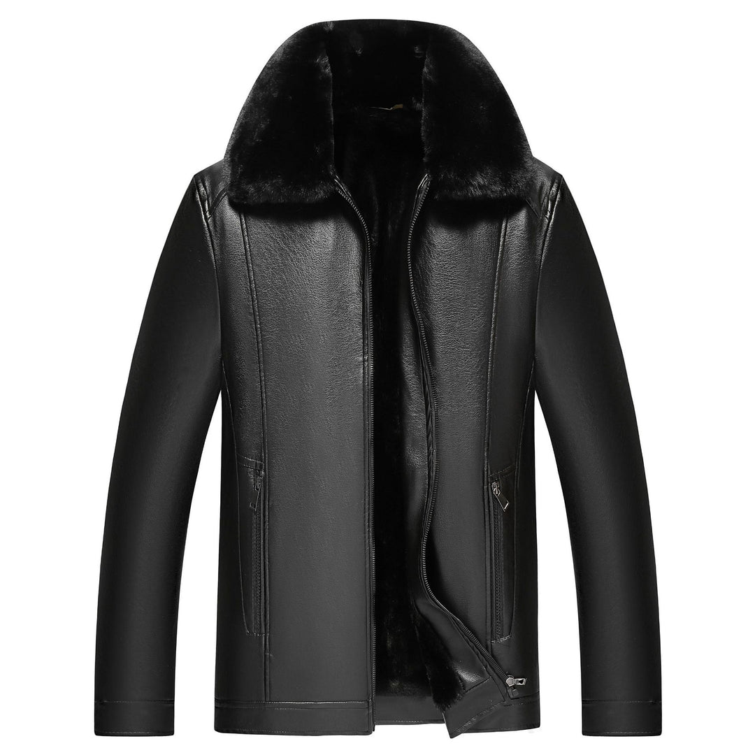 Herren warme Lammlederjacke mit gefüttertem Kragen Aliams