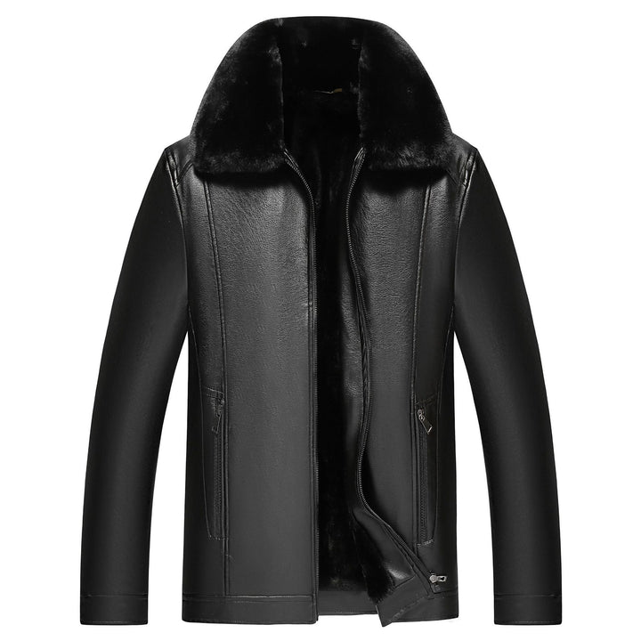 Herren warme Lammlederjacke mit gefüttertem Kragen Aliams