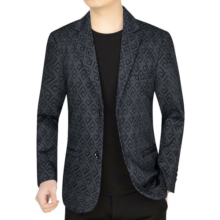 Herren Blazer Jacke Elegante mit Geometrischem Muster Aliams