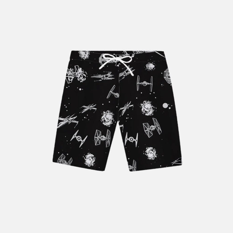 Herren Grafik Psychedelischer Druck Badehose Aliams