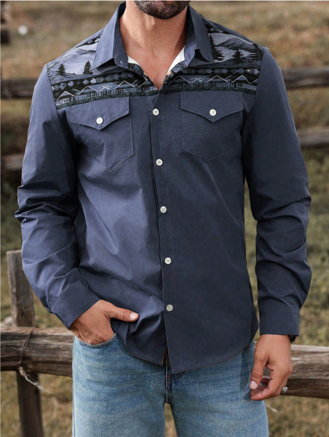 Herren Hemd mit kunstvollem Naturmotiv Aliams