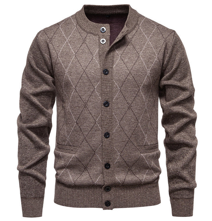 Herren stylische Strickjacke mit diamantförmigem Muster Aliams