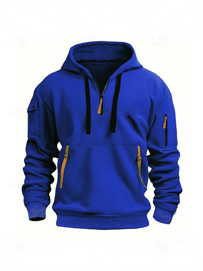 Herren funktionale Kapuzenpullover mit mehreren Reißverschlusstaschen Aliams