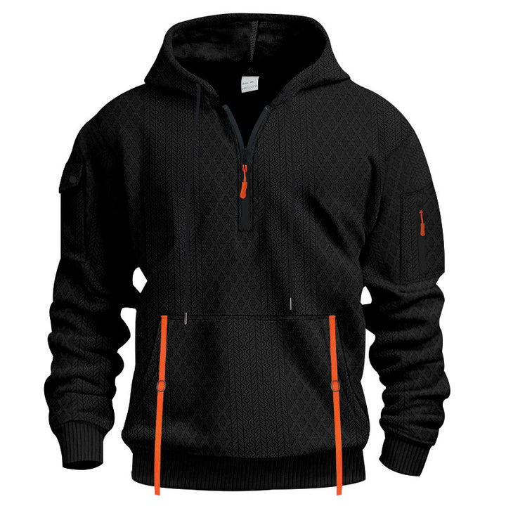 Herren sportlicher Kapuzenpullover mit Struktur und praktischen Taschen Aliams