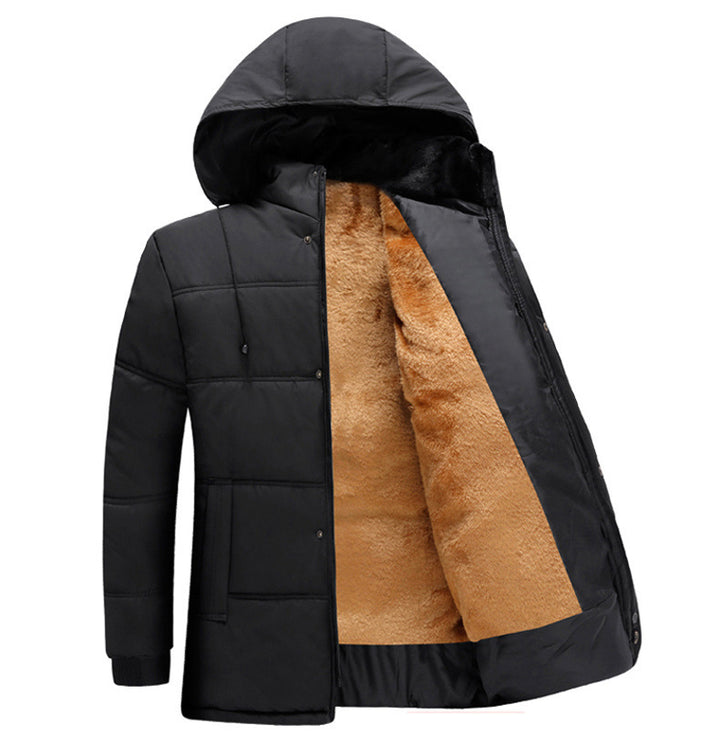 Herren gefütterte Winterjacke mit isolierender Kapuze und weichem Innenfutter Aliams