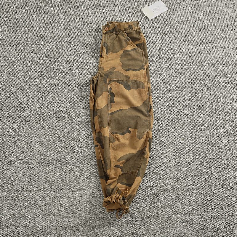 Herren Cargohose im stylischen Camouflage-Design mit elastischem Bund und praktischen Taschen Aliams