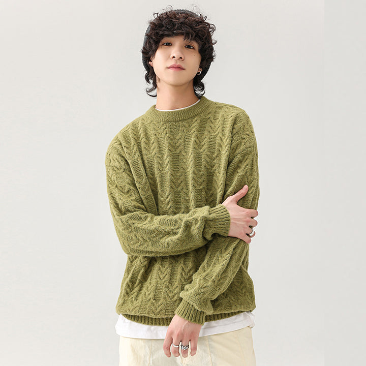 Herren Grobstrickpullover mit klassischem Muster Aliams