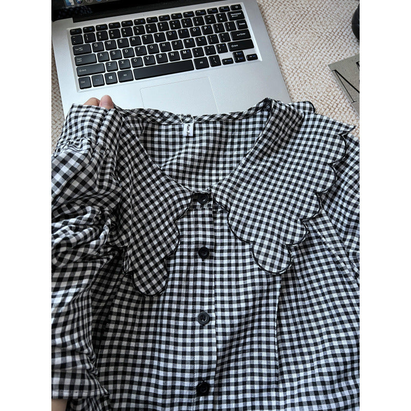 Damen Bluse mit großem Kragen und Rüschendetails Aliams