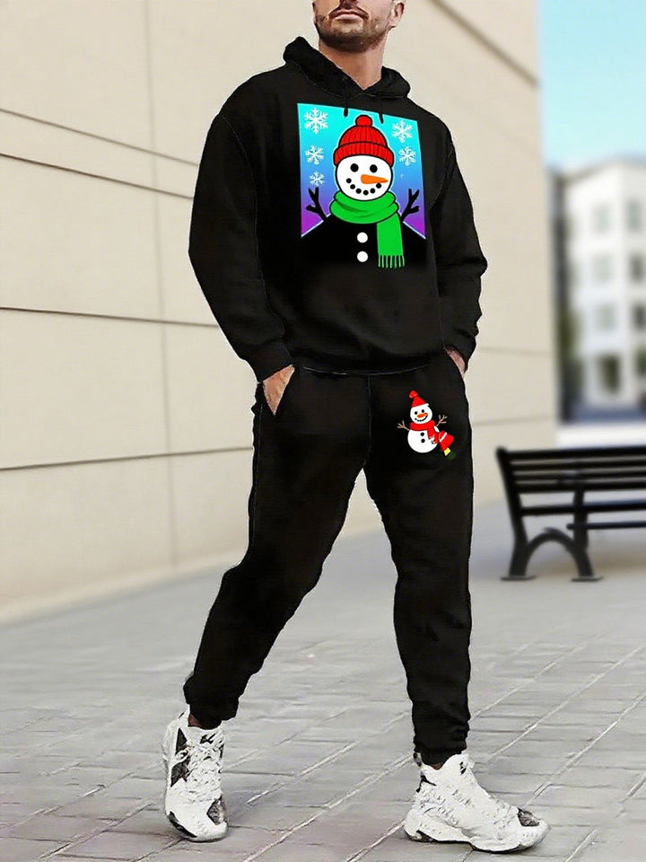Herren Weihnachtsmotiviere Kapuzenpullover und Jogginghose Set Aliams