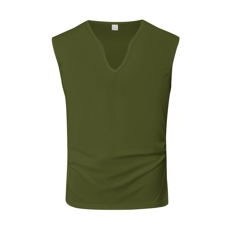 Herren ärmelloses V-Ausschnitt-Tanktop aus atmungsaktivem Stretchmaterial Aliams