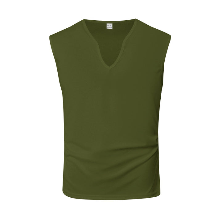 Herren ärmelloses V-Ausschnitt-Tanktop aus atmungsaktivem Stretchmaterial Aliams