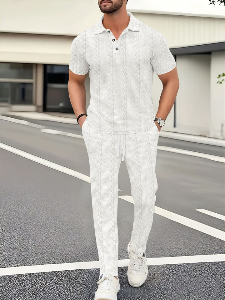 Herren Freizeitanzug mit strukturiertem Oberteil und bequemen Jogginghosen Aliams