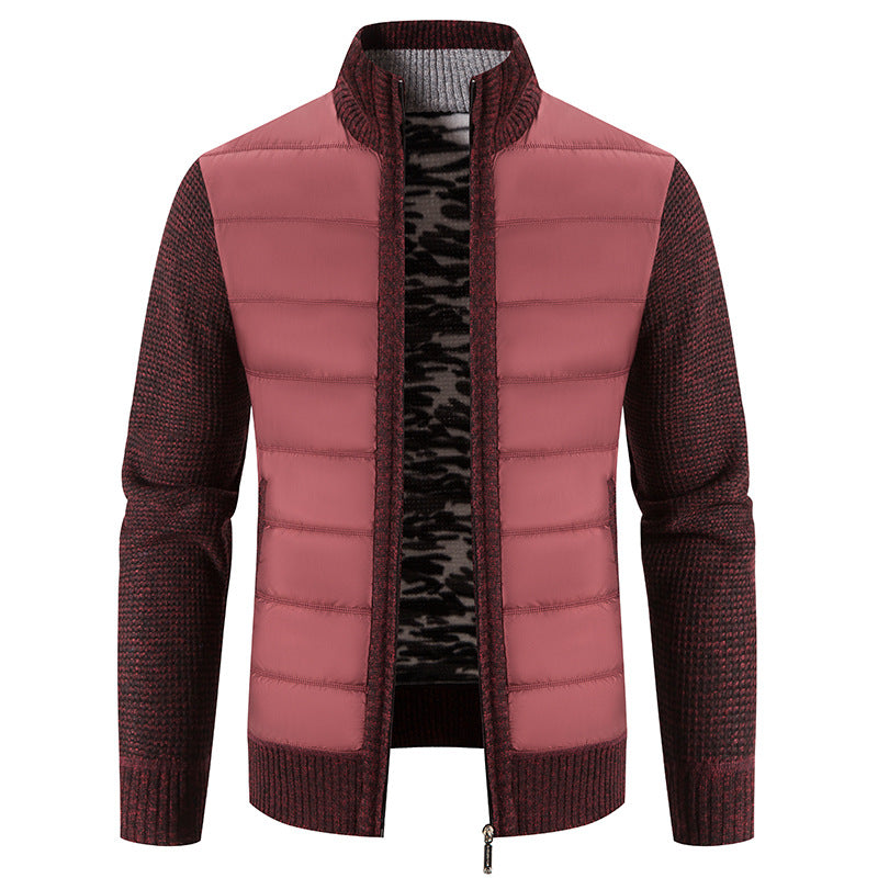 Herren Hybridjacke mit hochabschließendem Kragen und modischen Strickdetails Aliams