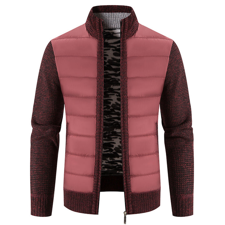 Herren Hybridjacke mit hochabschließendem Kragen und modischen Strickdetails Aliams