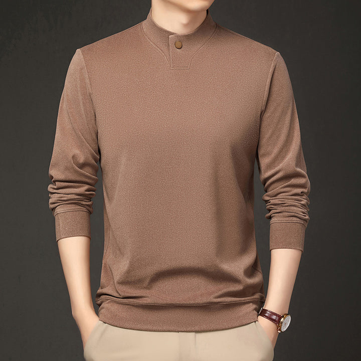 Herren Poloshirt mit modernem Stehkragen und eleganter Knopfleiste Aliams