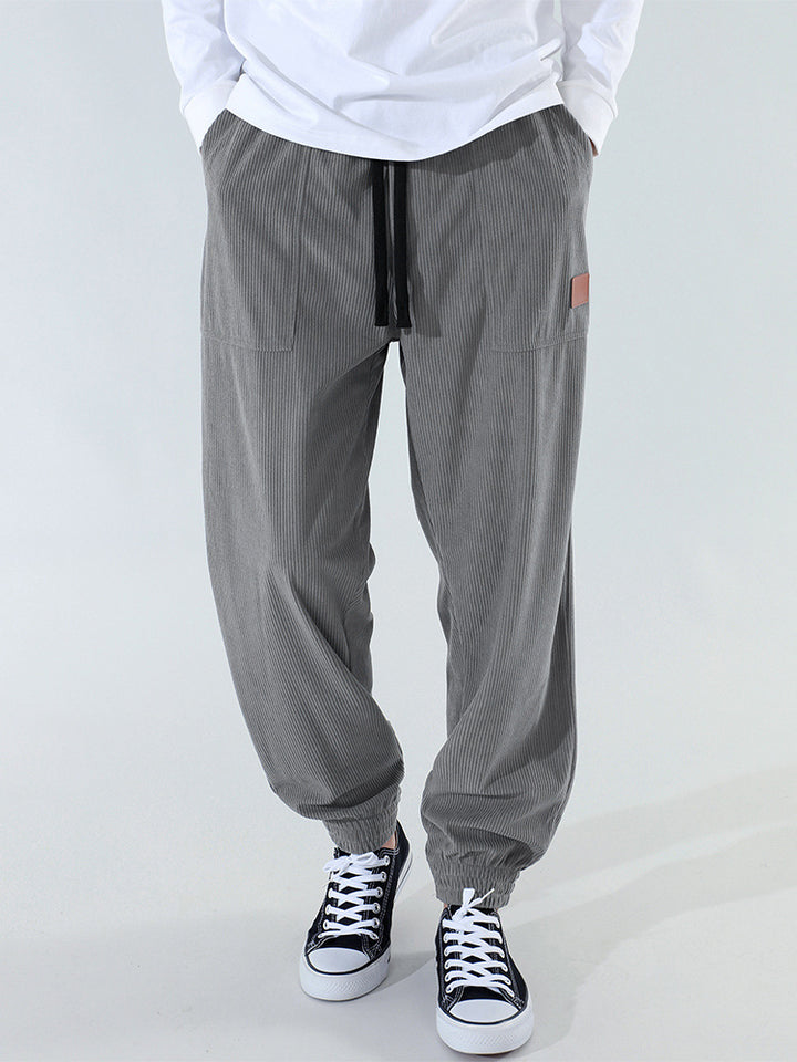 Herren Bequeme Freizeithose mit elastischem Bund und lässigem Schnitt Aliams