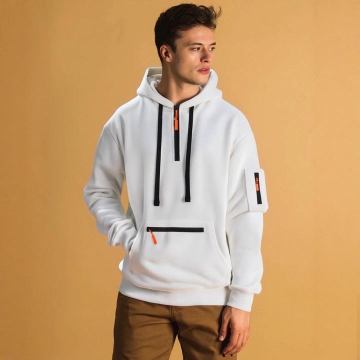 Herren sportlicher Hoodie mit praktischen Taschen und modischem Reißverschluss Aliams