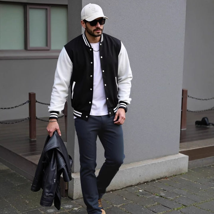 Herren Varsity-Jacke mit kontrastierenden Ärmeln Aliams