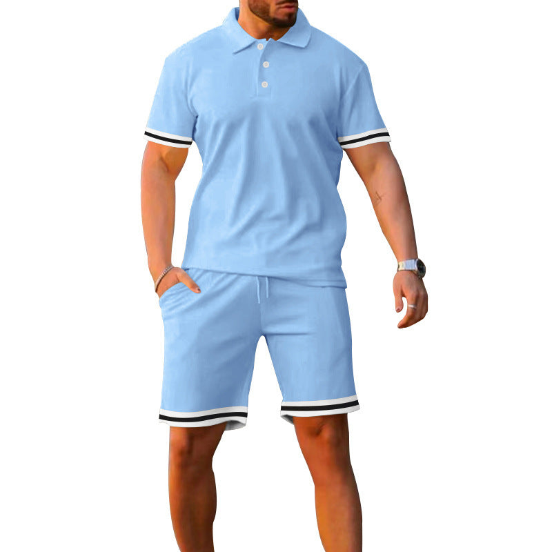 Herren sportliches Poloshirt mit Shorts-Set Aliams
