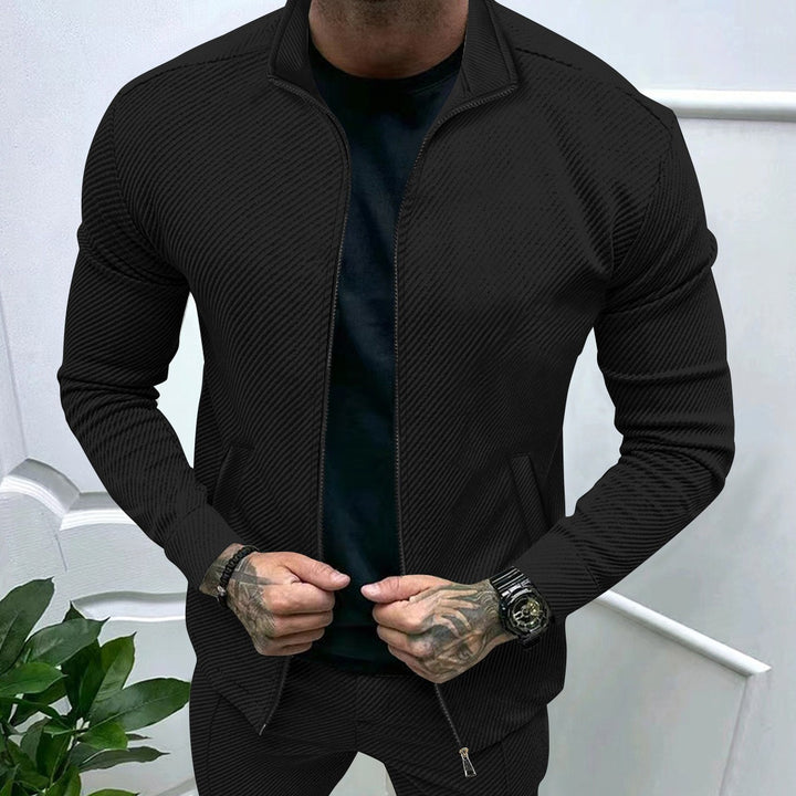 Herren sportliche Jacke mit strukturierter Oberfläche und praktischen Taschen Aliams