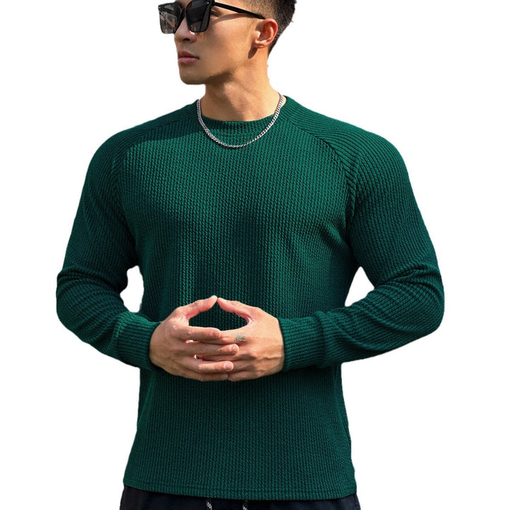 Herren Langarm Workout-Shirt mit strukturiertem Design und atmungsaktivem Stoff Aliams