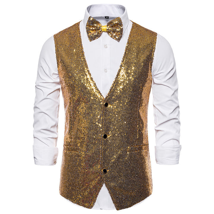 Herren eleganter Paillettenblazer mit passendem Fliege Aliams