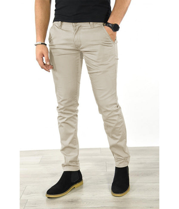 Herren elegante Chino-Hose mit schmalem Schnitt und praktischen Taschen Aliams