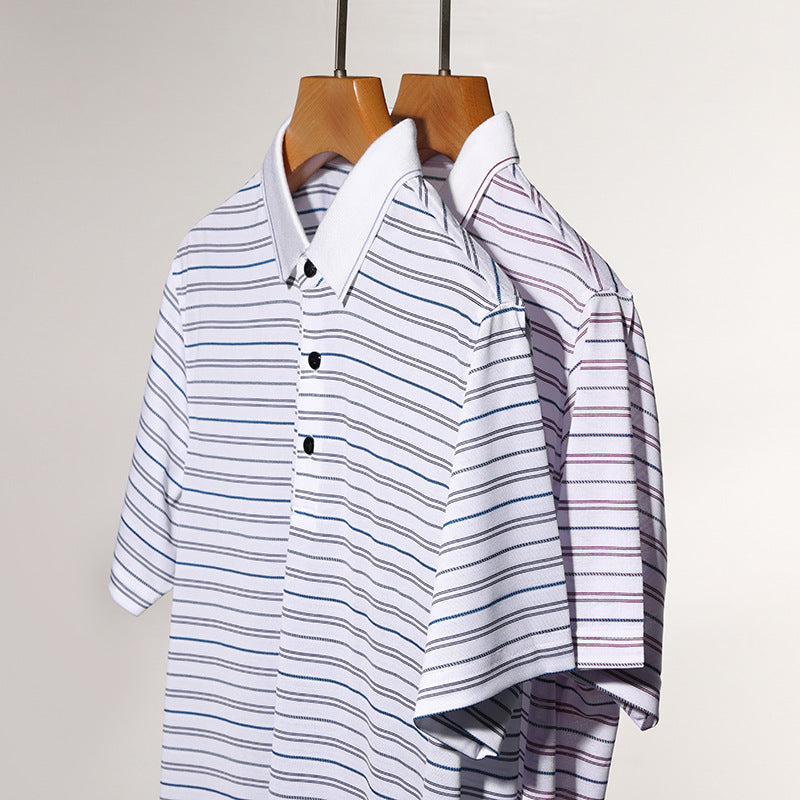 Herren Kurzarm Poloshirt mit feinem Streifenmuster Aliams