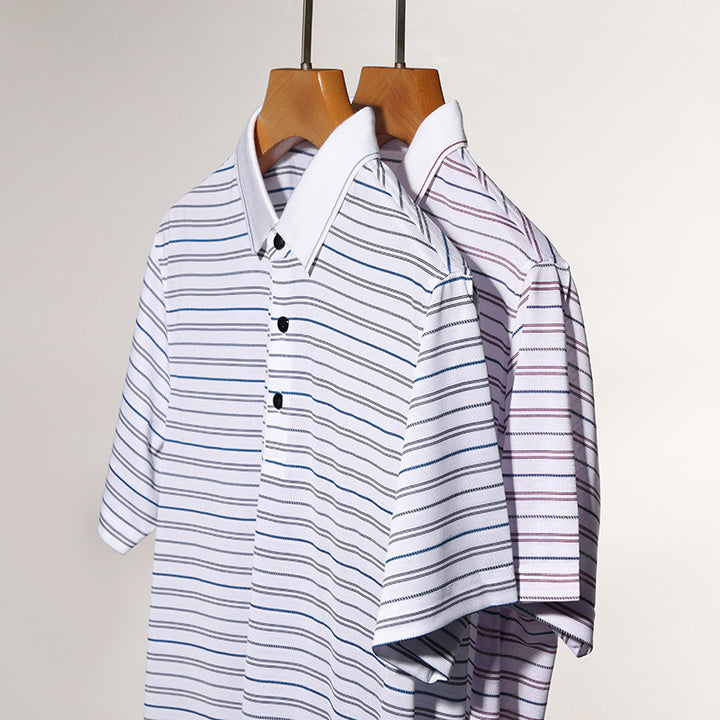 Herren Kurzarm Poloshirt mit feinem Streifenmuster Aliams