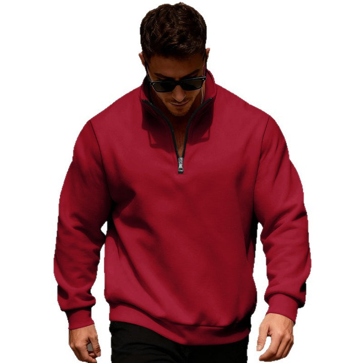 Herren Sweatpullover mit hohem Kragen und Reißverschluss Aliams