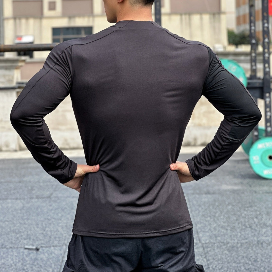 Herren Funktions-Langarmshirt mit hohem Kragen und innovativem Reißverschluss Aliams