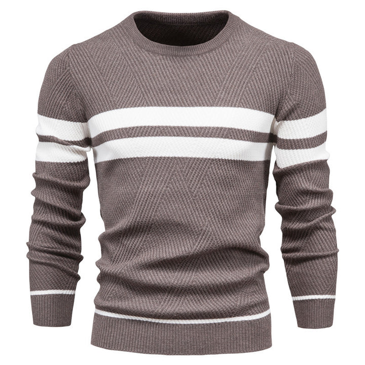 Herren Strickpullover mit modernem Strukturdesign und klassischen Streifen Aliams
